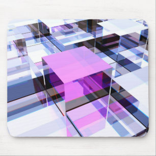 Einzigartiger lila Würfel Mousepad