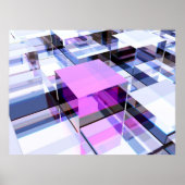 Einzigartiger lila Würfel Poster (Vorne)