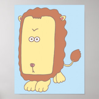 Einzigartiger Löwe mit großem Gesicht. Poster