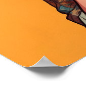 Einzigartiger lustiger Mann, der seine Nudeln fröh Poster (Ecke)