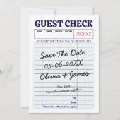 Einzigartiger lustiger Whimsical Guest Karo Handsc Save The Date (Vorderseite)