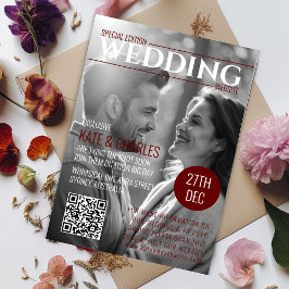 Einzigartiger Magazinstil Save the Date Einladung