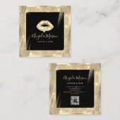 Einzigartiger Makeup Künstler Chic Salon QR Code B Quadratische Visitenkarte (Vorne/Hinten)