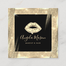 Einzigartiger Makeup Künstler Chic Salon QR Code B Quadratische Visitenkarte