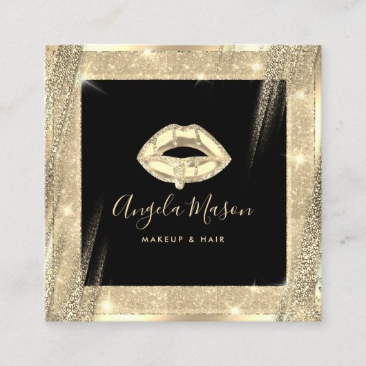 Einzigartiger Makeup Künstler Chic Salon QR Code B Quadratische Visitenkarte (Vorderseite)