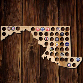 Einzigartiger Maryland Staat Holzbierkasten Karte