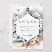 Einzigartiger Minimalismus Leuchtturmhochzeit Save The Date (Vorderseite)