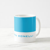 Einzigartiger, Minimalistischer, blauer Name Kaffeetasse (VorderseiteRechts)