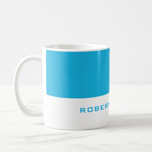 Einzigartiger, Minimalistischer, blauer Name Kaffeetasse (Links)