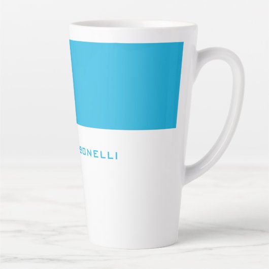 Einzigartiger, Minimalistischer, blauer Name Milchtasse (Rechts)