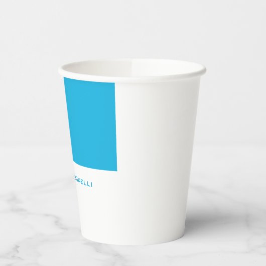 Einzigartiger, Minimalistischer, blauer Name Pappbecher (Links)