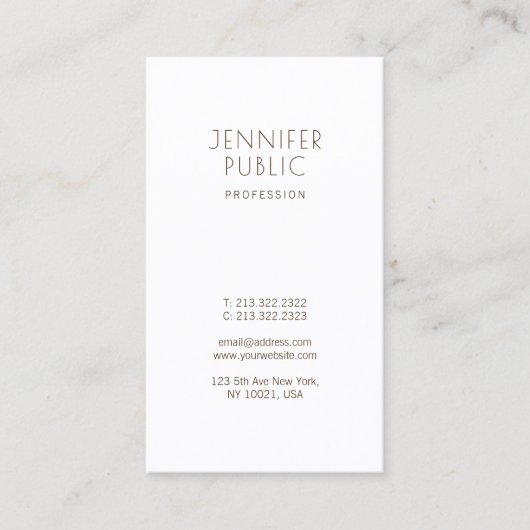 Einzigartiger Minimalistischer moderner Trendy Visitenkarte (Vorderseite)