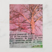 Einzigartiger Mixed-Media-Collage Winterbaum Postkarte (Vorderseite)
