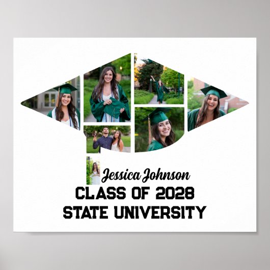 Einzigartiger moderner Abschluss-Collage Print Poster (Vorne)