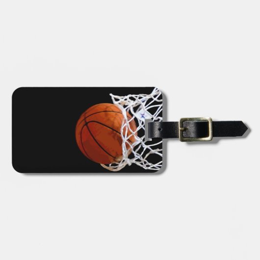Einzigartiger, moderner Basketball Gepäckanhänger (Vorderseite horizontal)