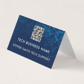 Einzigartiger moderner blauer QR-Code individuelle Visitenkarten (Vorderseite)