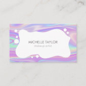 Einzigartiger moderner Holograph Makeup Artist Visitenkarte (Vorderseite)
