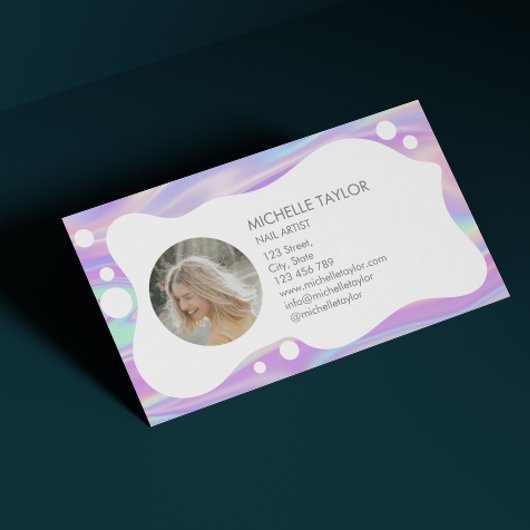 Einzigartiger moderner Holograph Makeup Artist Visitenkarte