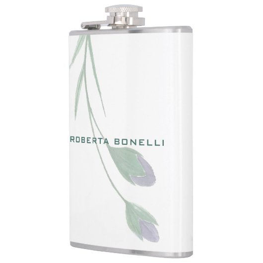 Einzigartiger moderner Minimalistischer Blumen-Nam Flachmann (Links)