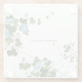 Einzigartiger moderner Minimalistischer Blumen-Nam Glasuntersetzer (Rückseite)