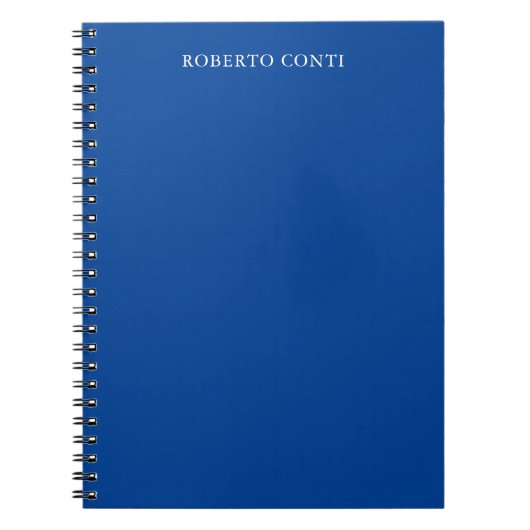 Einzigartiger moderner minimalistischer Name Blau Notizblock (Vorderseite)
