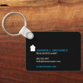 Einzigartiger, moderner Schwarz Real Anwesen Listi Schlüsselanhänger (Rückseite)