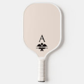 Einzigartiger Monogramm-Name Blush Pinkblush Pickleball Schläger (Rückseite)