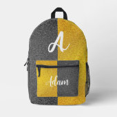 (Einzigartiger Monogramm und Anfangsname) Luxus Sc Bedruckter Rucksack (Vorderseite)