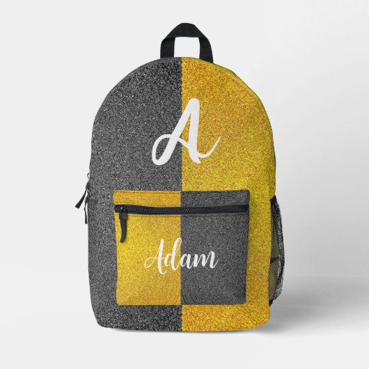 (Einzigartiger Monogramm und Anfangsname) Luxus Sc Bedruckter Rucksack (Vorderseite)