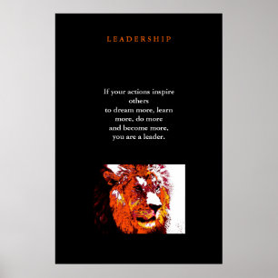 Einzigartiger Motivierend Leadership Pop Art Lion Poster