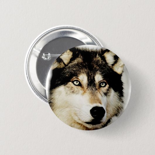 Einzigartiger Motivierend Wolf Button (Vorne & Hinten)