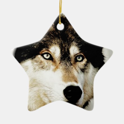 Einzigartiger Motivierend Wolf Keramik Ornament (Vorne)
