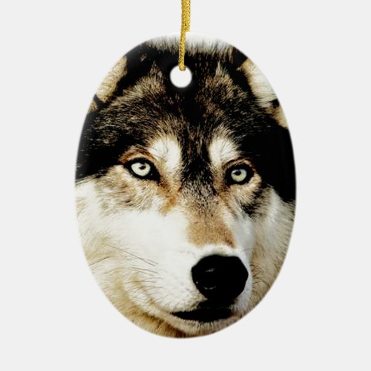 Einzigartiger Motivierend Wolf Keramikornament (Vorne)