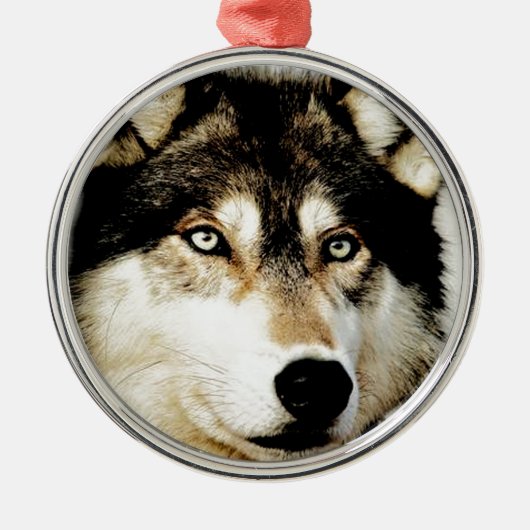 Einzigartiger Motivierend Wolf Ornament Aus Metall (Vorne)