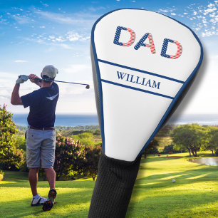 Einzigartiger Name des blauen VATERS in Rot gegen Golf Headcover