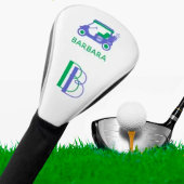 Einzigartiger Name des Blue Golf Cart Monogramms Golf Headcover