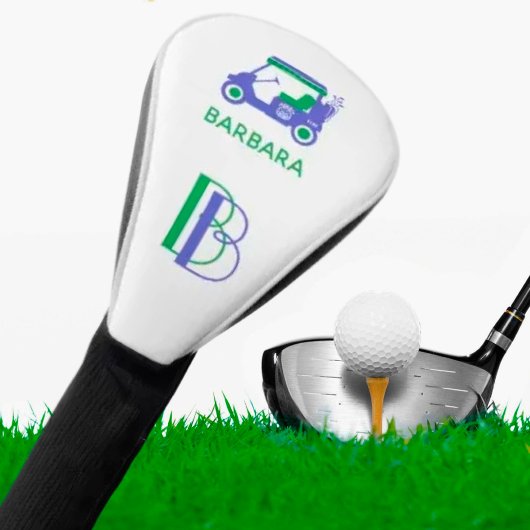 Einzigartiger Name des Blue Golf Cart Monogramms Headcover