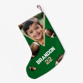 Einzigartiger Name des Fotos Braun & Grün Kleiner Weihnachtsstrumpf (Rückseite (Hängend))