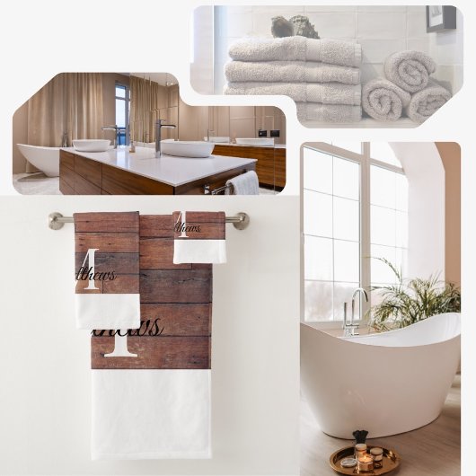 Einzigartiger Name des Musters eines rustikalen Zi Badhandtuch Set