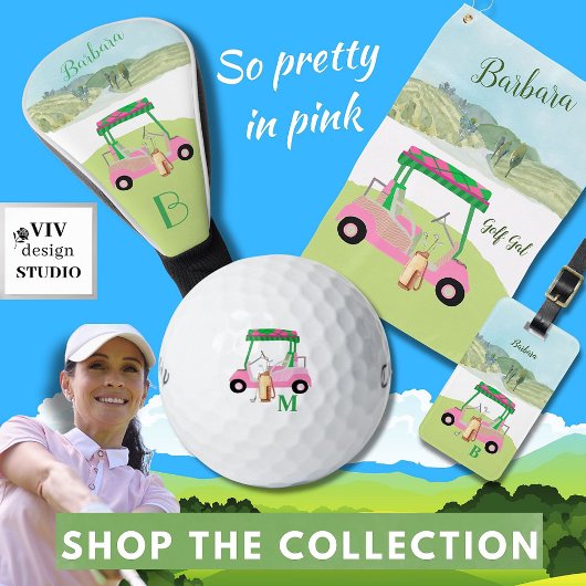 Einzigartiger Name für Golf Gal Cart Monogram Post-it Klebezettel