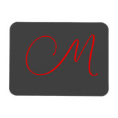 Einzigartiger Name für graue kalligraphische Monog Magnet (Horizontal)