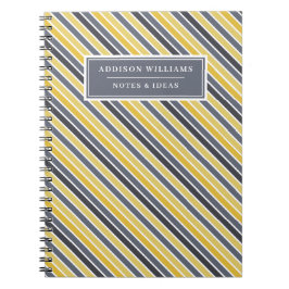 Einzigartiger Name Gelber grauer Streifen Notizblock