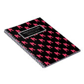 Einzigartiger Name Girly Pink Poodle Dog Muster Notizblock (Rechte Seite)