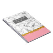 Einzigartiger Name Gray Marble Gold Glitzer Journa Notizblock (Rechte Seite)