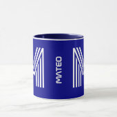 Einzigartiger Name & Initiale | Bestes Navyblaues Tasse (Zentrum)