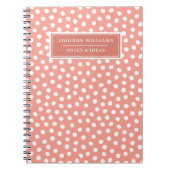 Einzigartiger Name Koralle Rosa Weiße Punkte Custo Notizblock (Vorderseite)