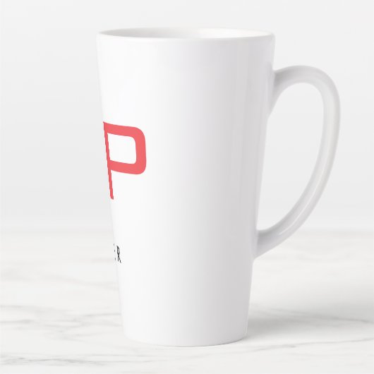 Einzigartiger Name Schwarz-weiß Trendy Red Monogra Milchtasse (Rechts)