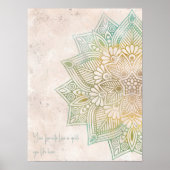 Einzigartiger neataler Ton Goldmandala indische Wa Poster (Vorne)