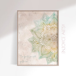 Einzigartiger neataler Ton Goldmandala indische Wa Poster