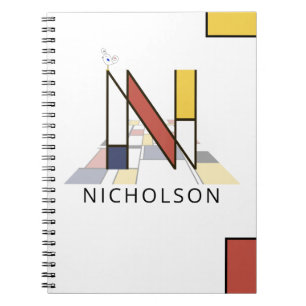 Einzigartiger neoplastischer Stil Monogramm. Buchs Notizblock